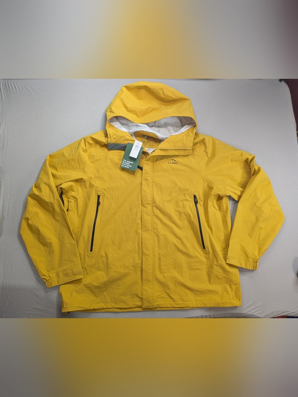 LL Bean Men's 3XL Cresta Stretch Rain Jacket Yellow Warm Gold NWT